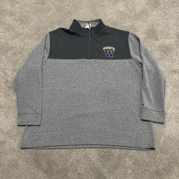Champion University Of Washington Huskies Quarter-Zip Sweater Men's Size XXL - Picture 1 of 6